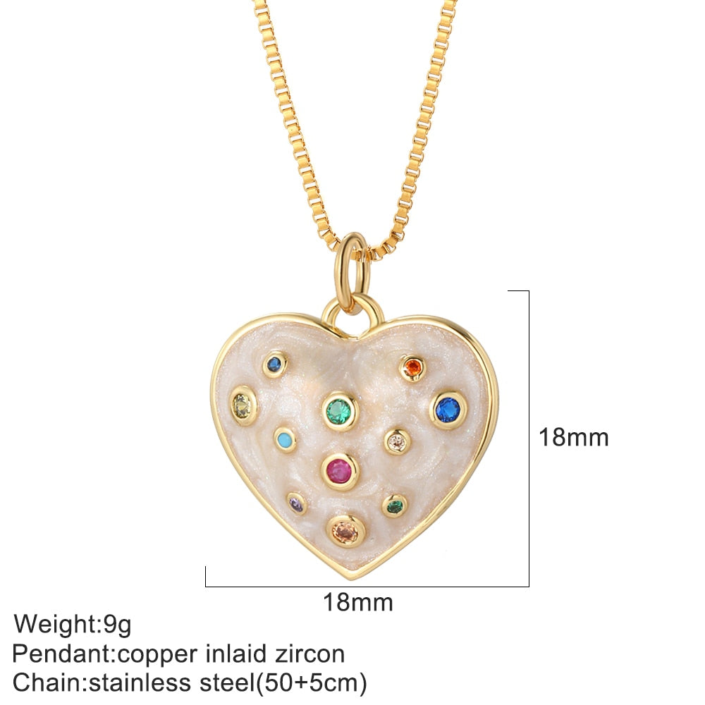 Heart Evil Blue Eye Sun Necklaces for Women