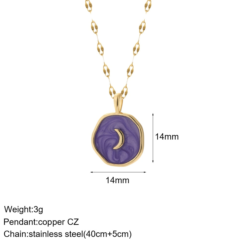 Heart Evil Blue Eye Sun Necklaces for Women